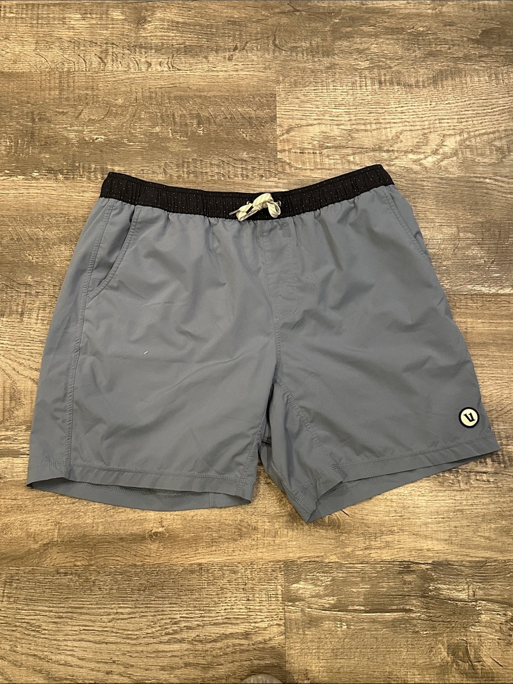 Men's Vuori Blue Swim Trunks with Black Waistband XXL